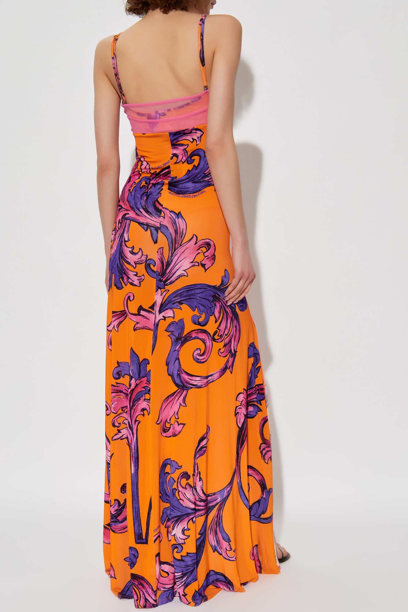 ワンピース VERSACE JEANS COUTURE Woman Dress Orange 78HAO900JS471 565 Orange Dress with front slit Versace Jeans Couture - Vitkac